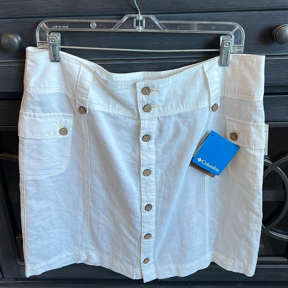 NWT. Columbia White linen A-line skirt.  Cute for summer.